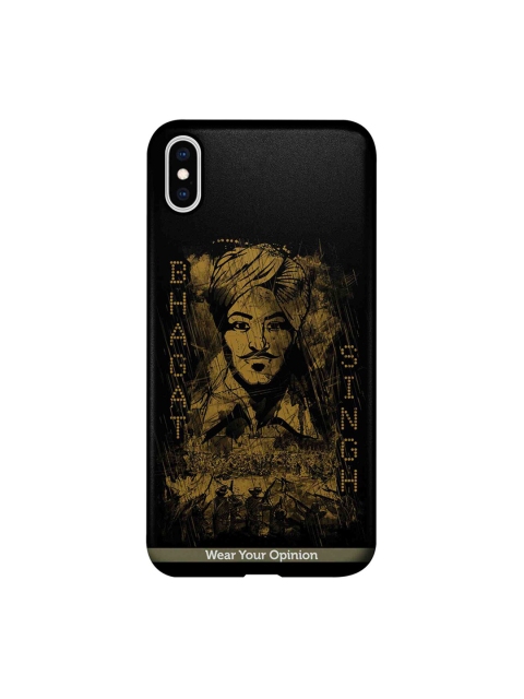 

CelfieDesign Black & Mustard Yellow Bhagat Singh Series iPhone Xs Max Case