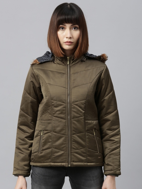 

Park Avenue Woman Women Green Solid Padded Jacket