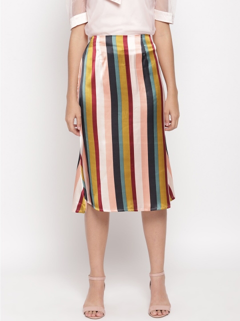 

LA LOFT Women Multicoloured Striped Skirts, Multi