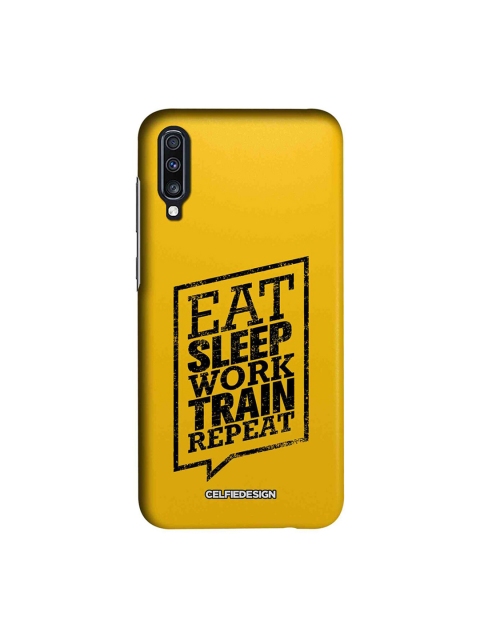 CelfieDesign Eat Sleep Samsung Galaxy A70 Back Cover, Yellow