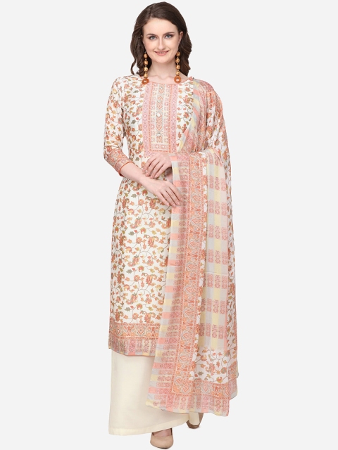 

Stylee LIFESTYLE Off-White Silk Blend Unstitched Dress Material