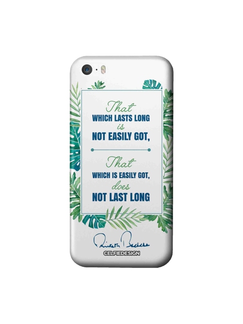 

CelfieDesign White & Blue Lasts Long AB Quotes iPhone SE Back Cover