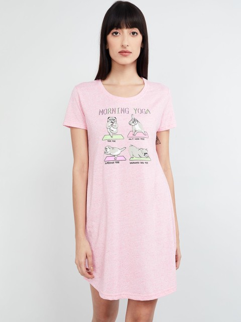 

max Women Pink Printed Sleep Shirt