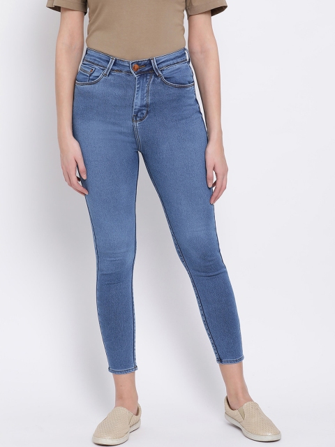 

Code 61 Women Blue Skinny Fit High-Rise Clean Look Stretchable Cropped Jeans