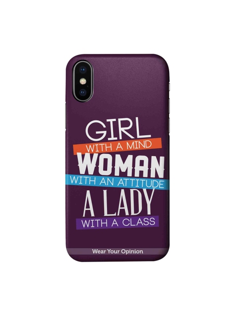 

CelfieDesign Purple & White Girl Woman Lady Apple iPhone XS Sustainable Back Cover