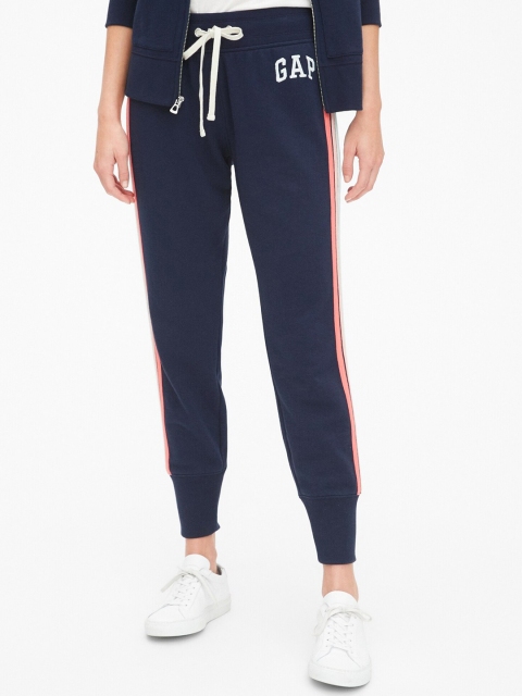 

GAP Women Blue Striped Slim Fit Joggers