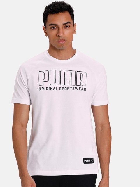 

Puma Men White Printed Round Neck T-shirt