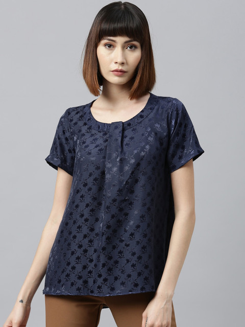 

Park Avenue Woman Women Blue Printed Top