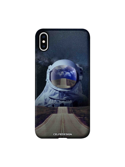 CelfieDesign Unisex Signature Space Apple iPhone Xs Max Back Cover, Navy blue