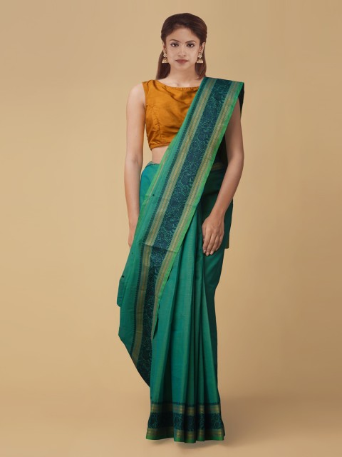 

Unnati Silks Green Solid Saree