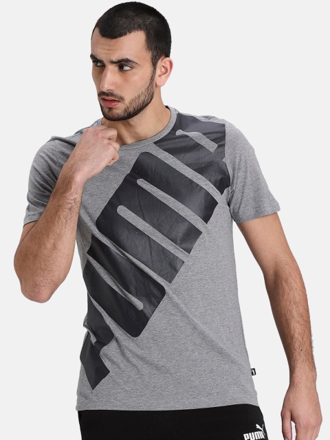 

Puma Men Grey Printed Round Neck T-shirt