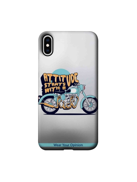 

CelfieDesign Grey & Yellow Attitude With Kick Printed iPhone XS Max Back Cover