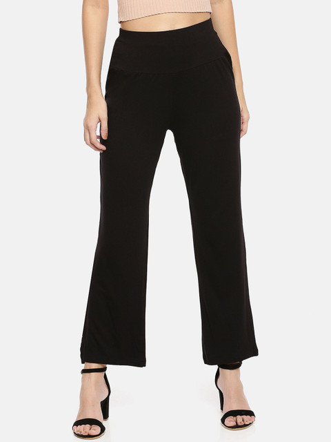 

GOLDSTROMS Women Black Loose Fit Solid Regular Trousers