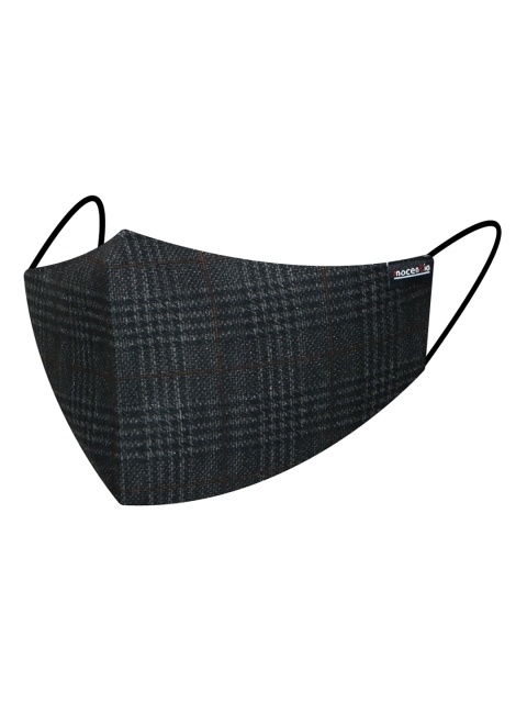 

inocenCia Unisex 3 Pcs Grey Checked 2-Ply Anti-Dust Reusable Outdoor Face Mask