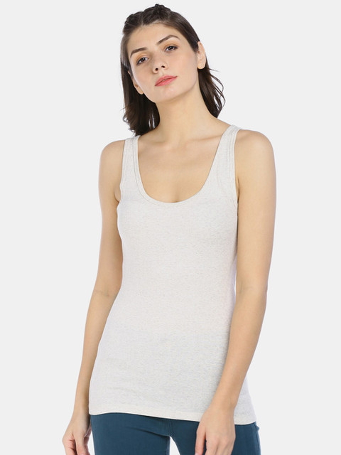 

GAP Women White Solid Scoop Neck T-shirt