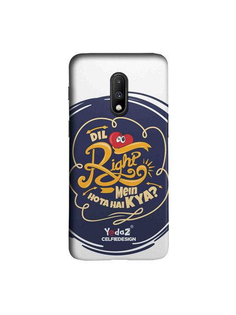 

CelfieDesign Navy Blue & White Dil Right Mein Hota Hai Kya OnePlus 7 Back Cover