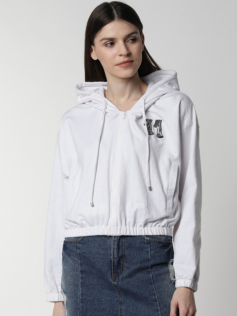 

FIVE STONES Women White Solid Sweatshirt