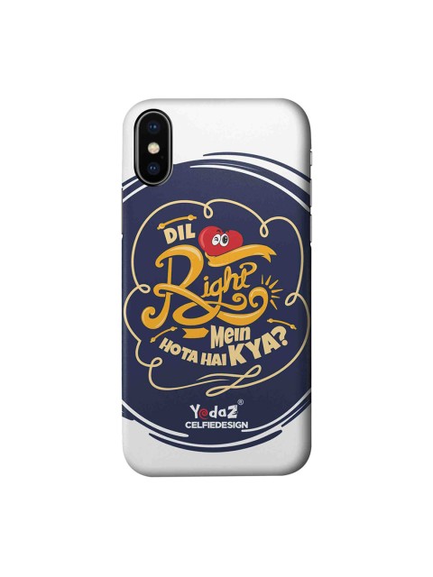 

CelfieDesign Navy Blue & Yellow Dil Right Mein Hota Hai Kya Apple iPhone XS Sustainable Back Cover