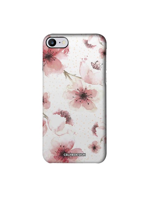 

CelfieDesign White & Pink Floral Printed iPhone 7 Back Case