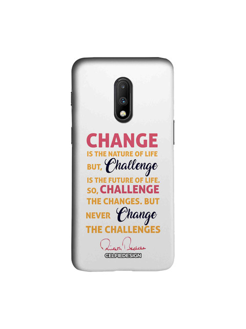 

CelfieDesign Unisex White & Pink Challenge AB Quotes OnePlus 7 Back Cover AB Collections
