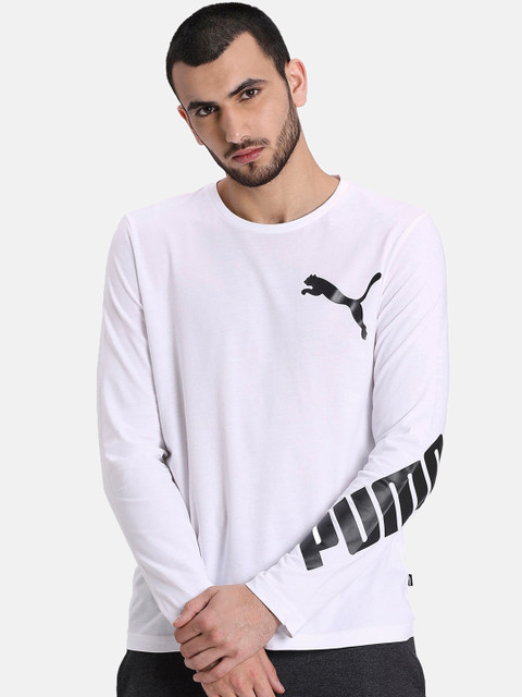 

Puma Men White Printed Round Neck T-shirt