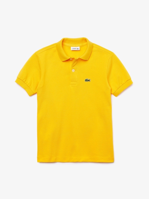 

Lacoste Boys Yellow Solid Polo Collar T-shirt