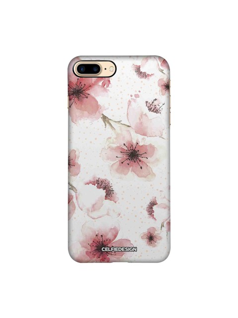 

CelfieDesign White & Black Floral Peach Pastels Apple iPhone 8 Plus Back Cover