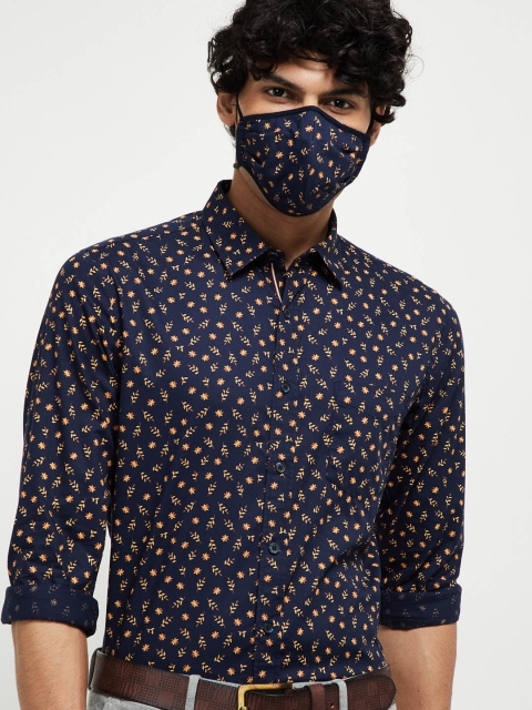 

max Men Blue Regular Fit Printed Casual Shirt