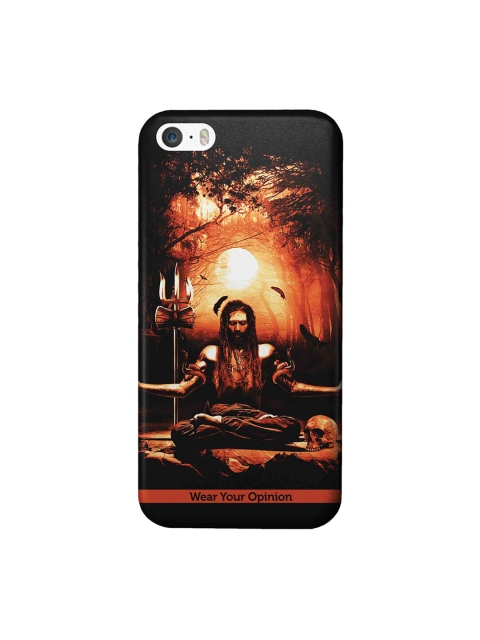 

CelfieDesign Black & Orange Meditation Aghori Printed Apple iPhone SE Back Cover