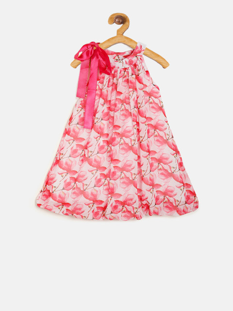 

Aomi Girls Pink Printed A-Line Dress
