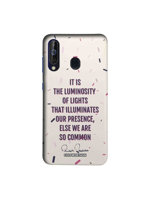 

CelfieDesign Off-White & Purple Presence AB Quote Printed Sustainable Samsung Galaxy M40 Back Case