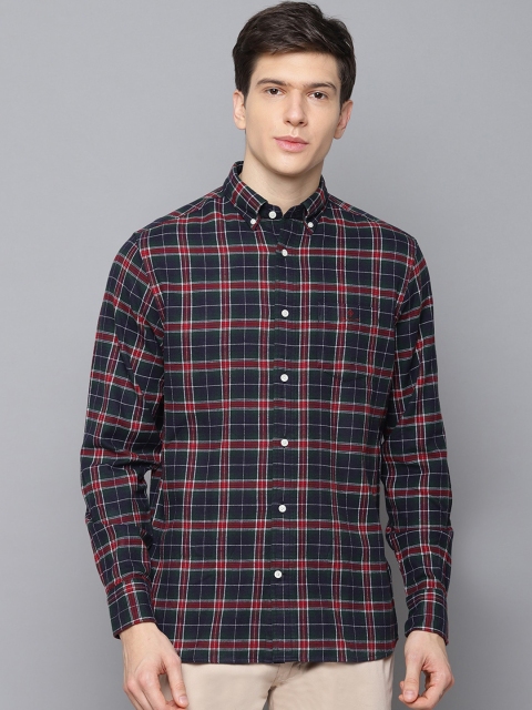 

GANT Men Red & Navy Blue Regular Fit Checked Casual Shirt