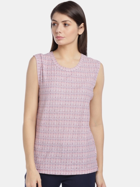 

GAP Women Pink Print Muscle Tank