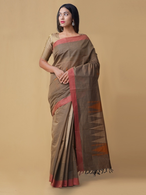 

Unnati Silks Grey Solid Uppada Saree