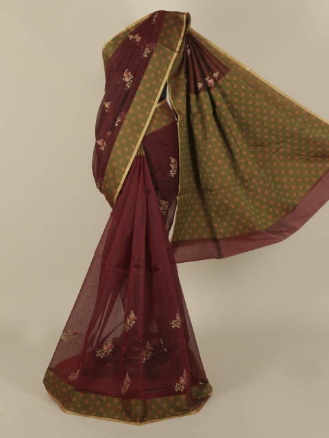 

Pothys Maroon Woven Design Cotton Blend Saree