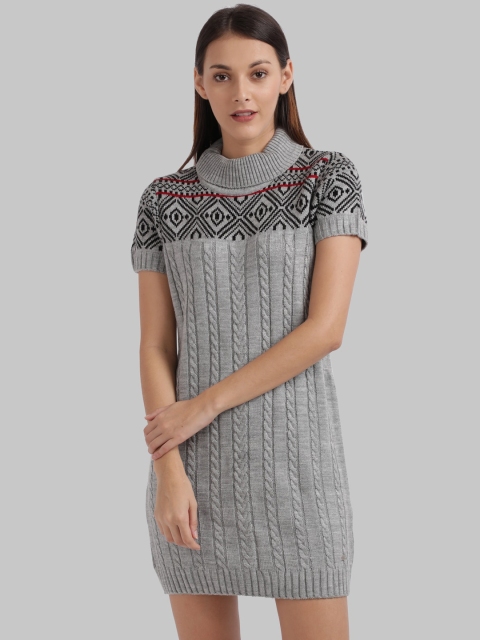 

Parx Women Grey Self Design Sheath Dress