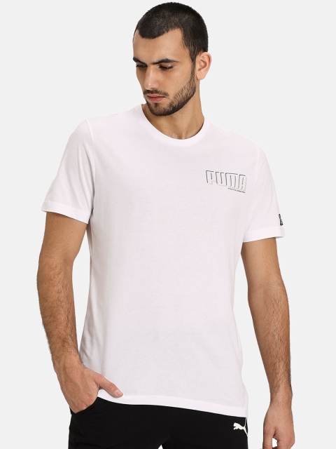 

Puma Men White & Grey Printed STYLE Athletics Tee Round Neck T-shirt