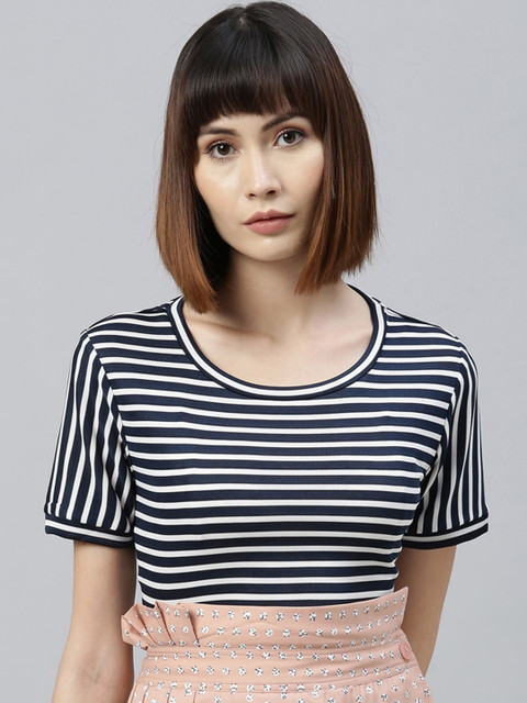 

Park Avenue Woman Navy Blue & White Striped Top