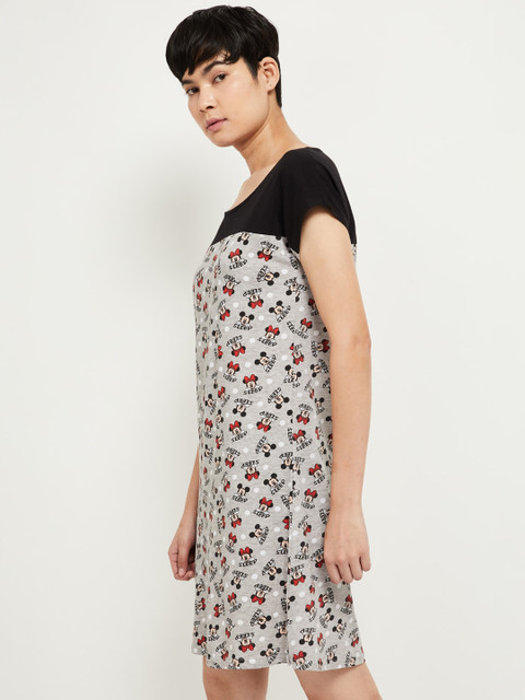

max Women Grey Printed A-Line Dress