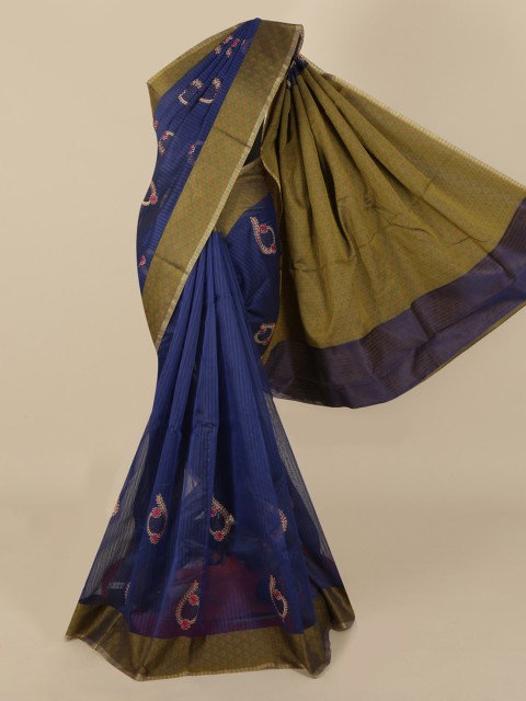 

Pothys Blue Embroidered Saree