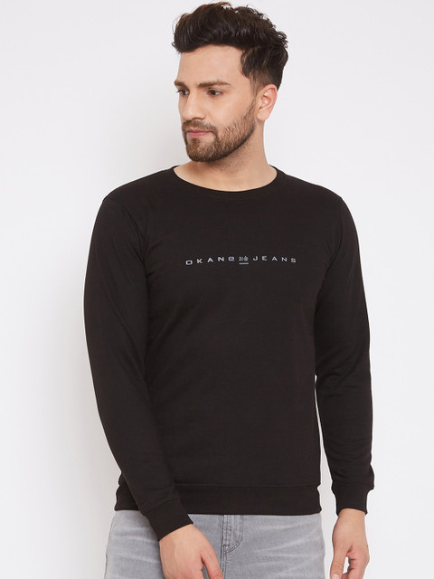 

Okane Men Black Solid Sweatshirt