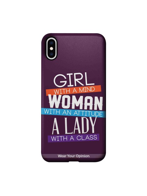 

CelfieDesign Purple Wear Your Opinion Girl Woman Lady Apple iPhone XS Max Back Cover