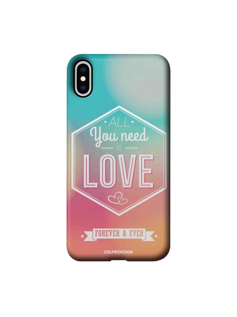 

CelfieDesign Blue & White All You Need Is Love Macmerise Illustrations Printed Apple iPhone XS Max Sustainable Back Cover
