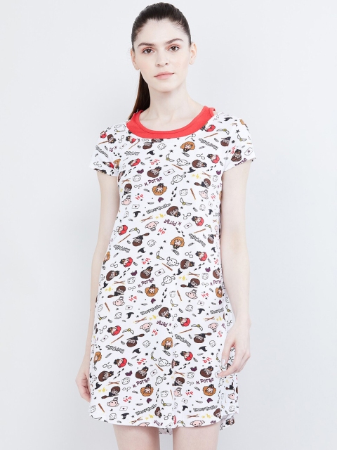 

max Women White Printed Sleep Shirt