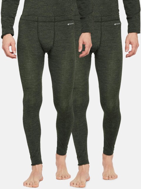 

Kosha Men Plus Size Olive Merino Wool & Bamboo Thermal Bottoms Pack of 2