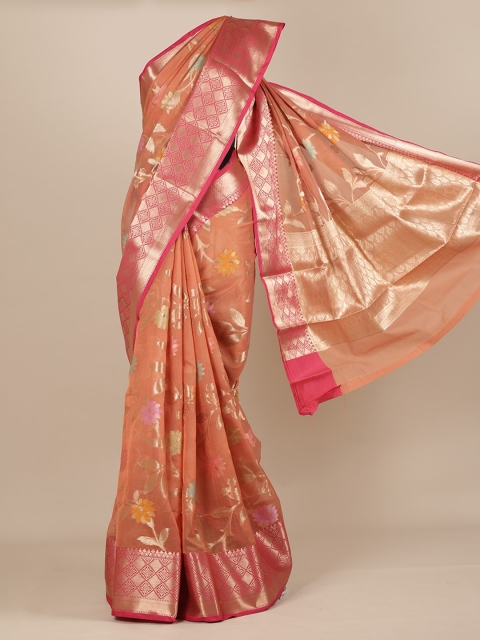 

Pothys Orange Woven Design Tissue Saree