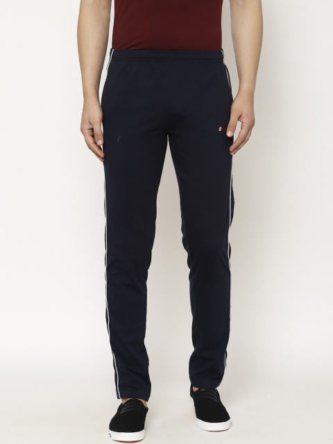 

SAPPER Men Navy Blue Solid Slim Fit Track Pants