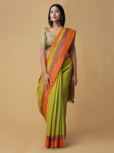 

Unnati Silks Green Solid Saree