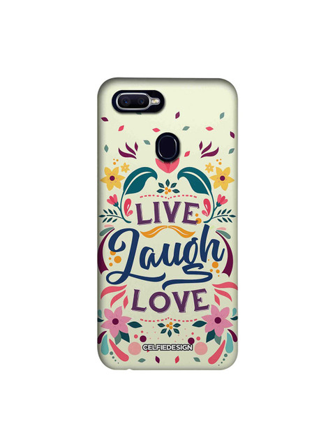 

CelfieDesign White Live Laugh Love Oppo F9 Pro Back Case, Multi