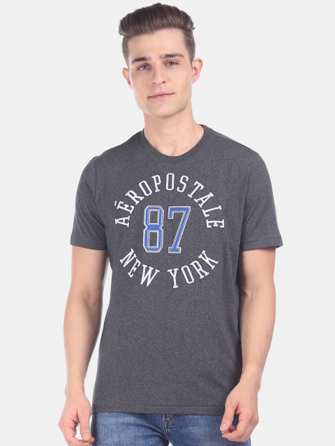 

Aeropostale Men Grey Printed Round Neck T-shirt